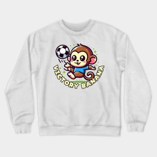 Football kids cute monkey Crewneck Sweatshirt